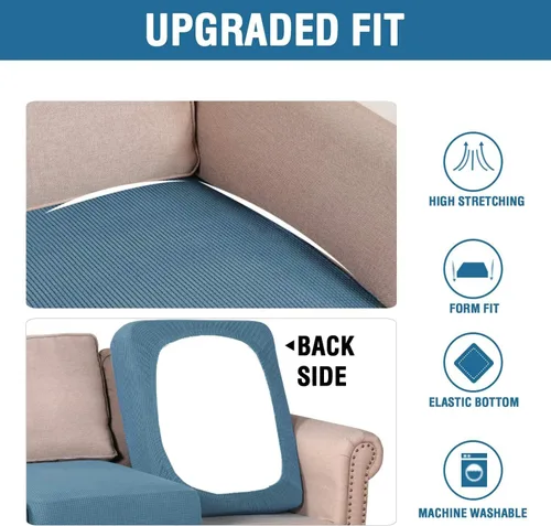 Vista 71 de H.VERSAILTEX Fundas de Cojín de Asiento Individuales Super Elásticas Fundas de Sofá Fundas de Cojín de Sofá Fundas Deslizables Juegos Tela de Sarga