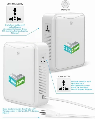 Vista 2 de Transformador Step Up de 110 V a 220 V, convertidor de voltaje de 2000 W, sin ruido, apto para exprimidores, máquinas de chocolate y otros