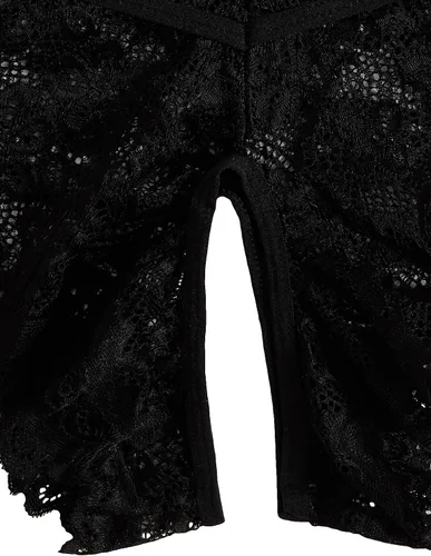 Vista 4 de SweatyRocks Conjunto de lencería de 2 piezas para mujer, brasier con corte de encaje transparente y braga de peluche