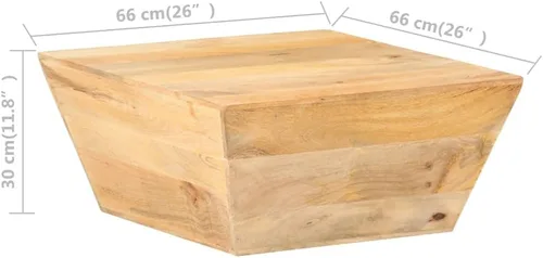 Vista 2 de Mesa auxiliar, mesa de centro de tronco, mesa de centro de granja adecuada para sala de estar, oficina, balcón, estudio, sala de estar familiar