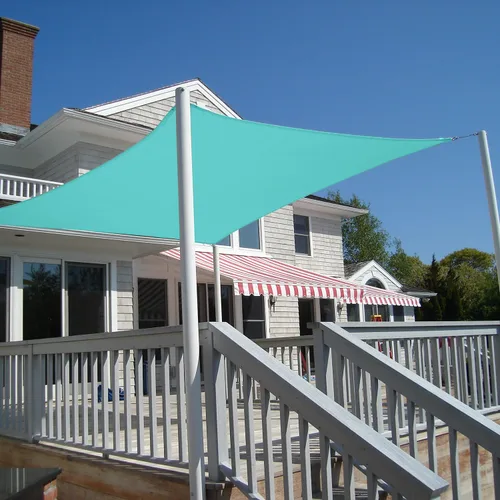 Vista 6 de E&K Sunrise - Toldo de 17 x 17 pies, forma rectangular, con anillo, de HDPE, con bloqueo UV, para pérgola, patio, jardín, terraza, cubierta