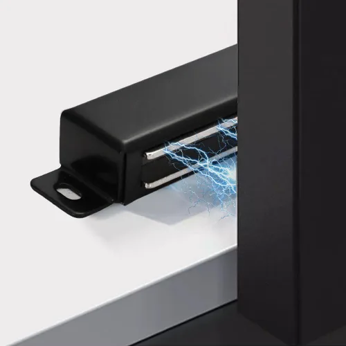 Vista 3 de Pestillo magnético para puerta de 70 libras, pestillo resistente para armarios, puertas de muebles, de acero inoxidable, color negro