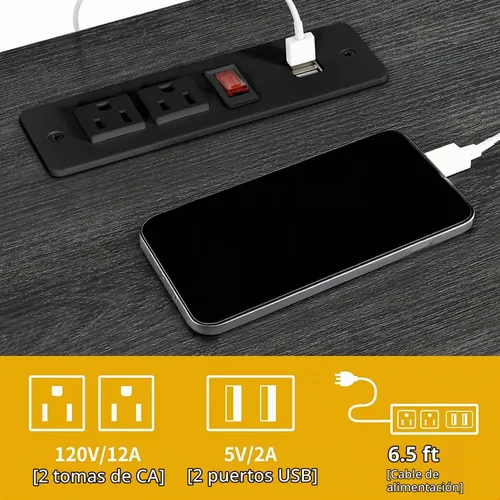 Vista 4 de DWVO Jaula Doble para Perros de 63 Pulgadas para 2 Perros, Soporte de TV de Jaula para Perros de Madera Resistente con Estación de Carga, Mueble
