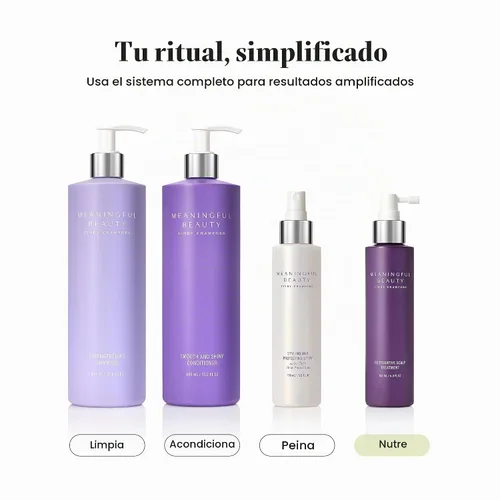 Vista 4 de Meaningful Beauty Deluxe Age-Proof Haircare System Full Size- Nourishes Scalp, Thickens & Strengthens Hair