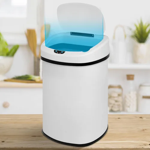 Vista 9 de Basurero de cocina de 13.2 galones con sistema de control de olores, cubo de basura automático con sensor de movimiento táctil con tapa, cubo