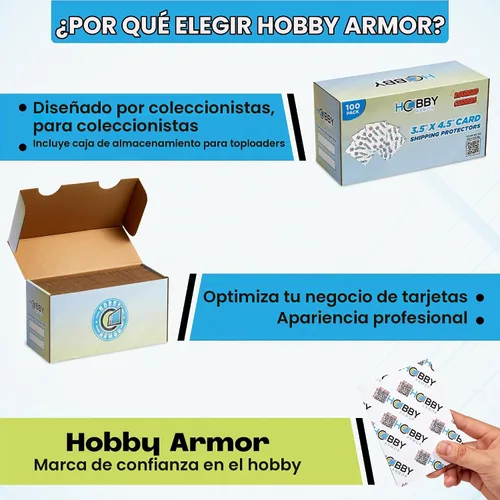 Vista 5 de Hobby Armor - Paquete de 100 protectores de envío de tarjetas coleccionables de 3.5 x 4.5 pulgadas con esquinas redondeadas, protector de tarjetas