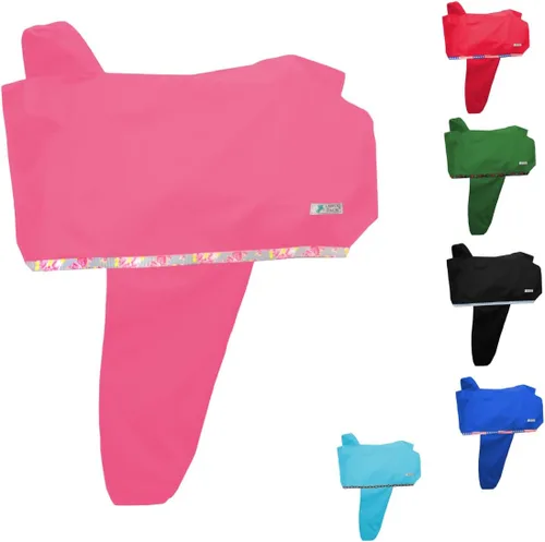 Vista 8 de Tahoe Funda de sillín impermeable de nailon resistente de alta calidad con seis correas elásticas de sujeción y fundas de estribo, se adapta a