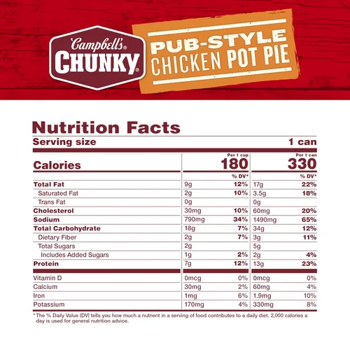 Vista 2 de Sopa Campbell’s Chunky, Sopa de empanada de pollo estilo pub, lata de 16.3 oz (paquete de 8)