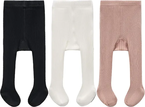 Vista 13 de CECORC - Mallas para niñas bebé, mallas para niñas pequeñas con punto trenzado, gruesas, de algodón, pantimedias para bebé, 1-10T Paquete de 2