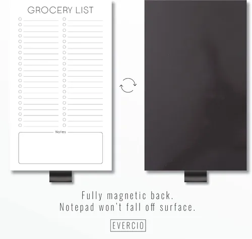Vista 2 de Evercio Lista de comestibles Bloc de notas magnético para refrigerador Para listas de compras, bloc de notas minimalista para refrigerador