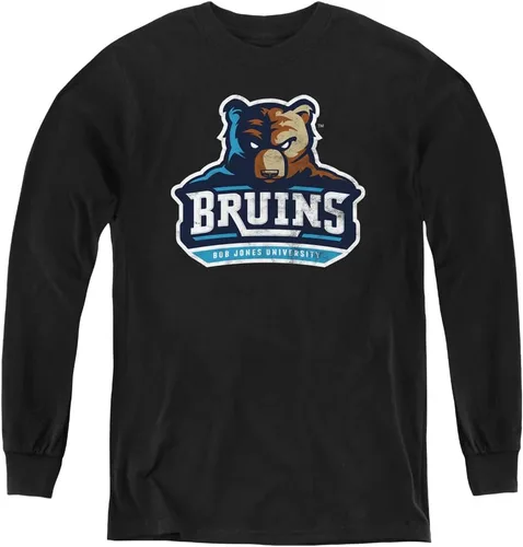 Vista 3 de Bob Jones University Official Distressed Primary Logo Youth Long Sleeve T Shirt Navy