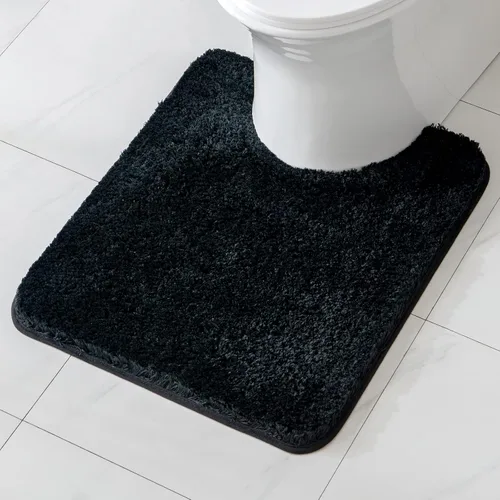 Vista 88 de MIULEE Alfombras de baño negras, suaves y pequeñas, absorbentes, antideslizantes, de secado rápido, esponjosas, para baño, bañera y duchas, lavables