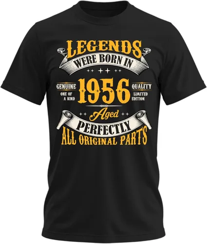 Vista 32 de Camiseta de cumpleaños para hombre, leyendas nacieron en 19XX, camiseta Negro