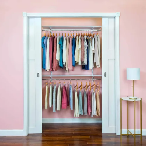 Vista 18 de Organized Living freedomRail - Kit organizador de armario ajustable, 48 a 52 pulgadas, pera chocolate