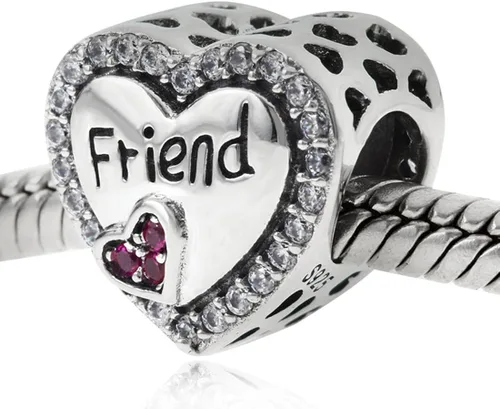 Vista 4 de Abalorio de plata de ley 925 con forma de corazón para pulsera Pandora