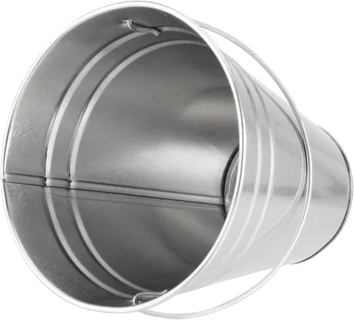 Vista 3 de SINJEUN Paquete de 30 cubos de metal galvanizado de 4.5 x 5 pulgadas, cubos metálicos plateados con asa, mini cubos de hojalata para manualidades