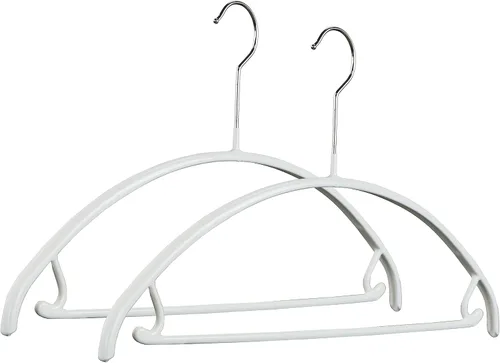 Vista 19 de MAWA Reston Lloyd Euro Series - Percha antideslizante con barra y ganchos para pantalones y faldas, estilo 42/U, juego de 2, color negro