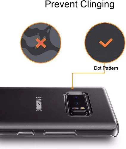 Vista 4 de Unov Funda para Galaxy Note 8 transparente con diseño de TPU suave absorción de golpes Slim Embossed Patrón de cubierta trasera protectora