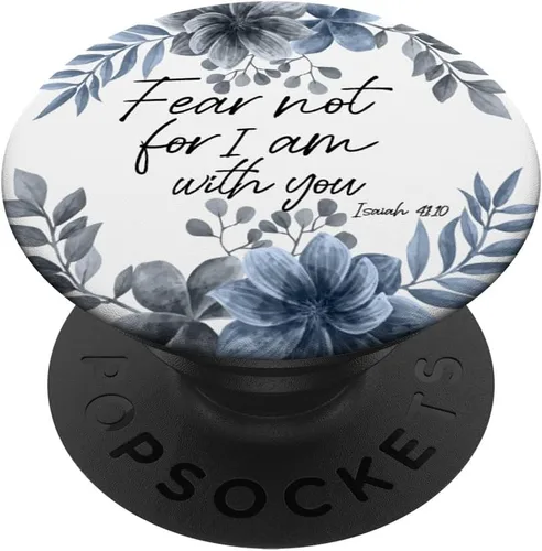 Vista 6 de Versículo bíblico azul de Isaiah para mujer, diseño de citas cristianas, PopSockets MagSafe PopGrip para iPhone