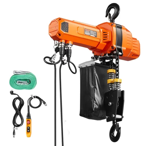 Vista 9 de VEVOR Polipasto eléctrico de cadena de 2 velocidades, 2200 libras, altura de elevación de 20 pies, grúa monofásica de 120 V 60 Hz con control remoto