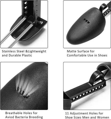 Vista 2 de AHIER Árboles de zapatos para hombres, 5 pares (10 unidades) árbol de plástico para tenis, zapatos ajustables para hombres, zapatos para zapatos