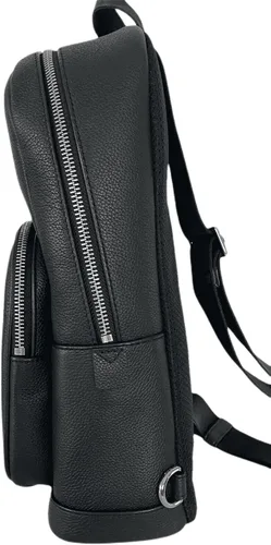 Vista 4 de Michael Kors Mochila unisex Cooper Pebbled Leather Commuter Slingpack para hombre, Negro -, Bolso bandolera