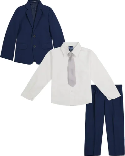 Vista 3 de Nautica Boys' 4-Piece Tuxedo Set with Dress Shirt, Bow Tie, Jacket, and Pants