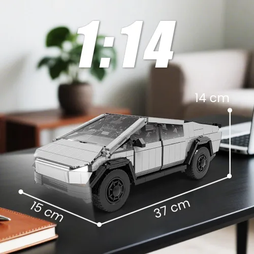 Vista 2 de Set de Construcción de Coche Iluminado, 1:14 Camión Todo Terreno Urbano de Construcción de Juguete con Luces, Bloque de Construcción STEM