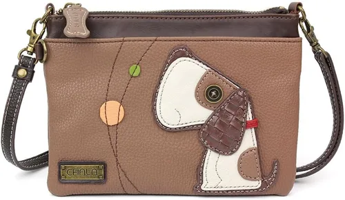 Vista 9 de CHALA Mini bandolera/bolso con correa convertible elegante, compacto, versátil Loro azul - Gris cálido