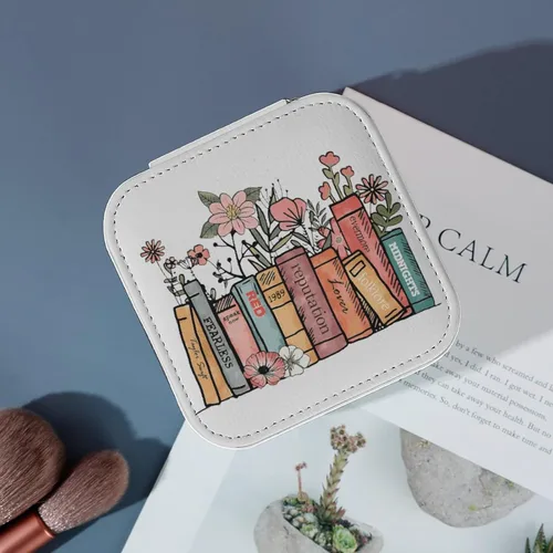 Vista 5 de DEJZI Taylor Merch Joyero pequeño de viaje para guardar aretes, pulseras para niñas, hermanas, amigos, familia, fanáticos, amantes de la música