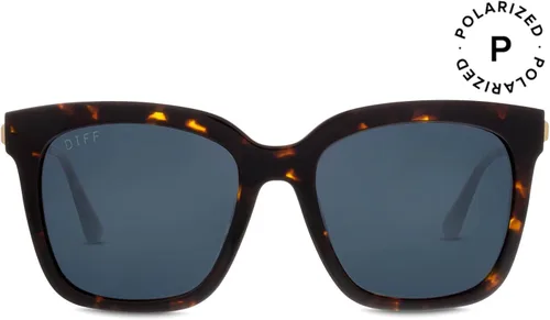 Vista 14 de DIFF Bella Designer - Gafas de sol cuadradas de gran tamaño para mujer, 100% protección UVA/UVB, colores de moda de moda Tortoise