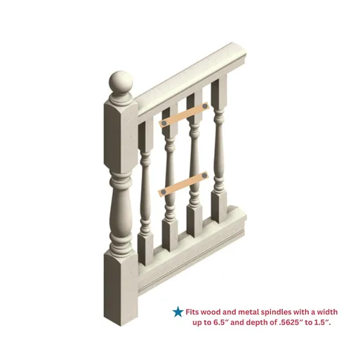 Vista 4 de Cardinal Gates SPC02 Abrazadera de husillo para puertas de seguridad – Adaptador de barandilla de puerta de bebé sin agujero – Kit de montaje