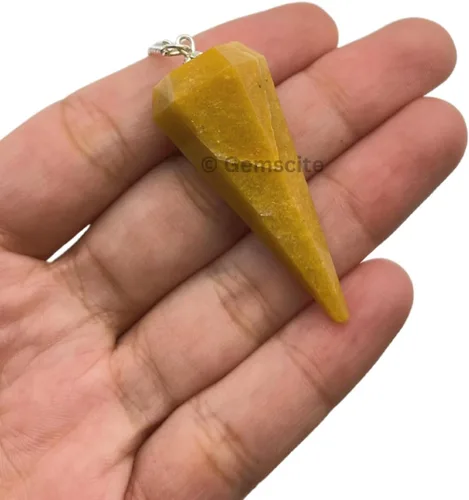 Vista 87 de WholesaleGemShop Péndulo facetado de cristal de piedras preciosas naturales