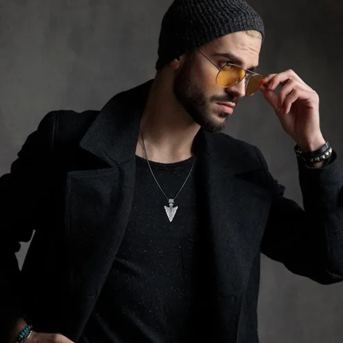 Vista 6 de StoryEtain Collares vikingos con punta de flecha collares geniales de plata de ley S925 para hombres joyería vikinga punk hip hop regalo para amigos