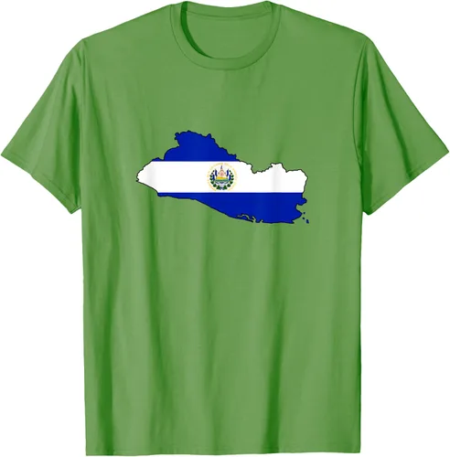 Vista 9 de Camiseta de El Salvador Country Outline on Flag