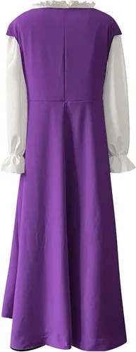 Vista 5 de Vestido medieval para mujer, talla grande, disfraz de Halloween, vintage, renacentista, vestido gótico de manga larga, vestido de festival