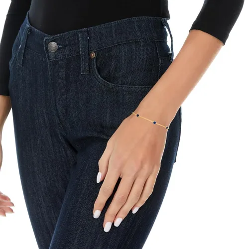 Vista 2 de Floreo Pulsera o tobillera redonda de oro amarillo de 14 quilates con piedra natal de 0.157 in
