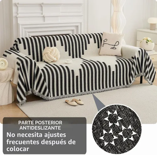 Vista 2 de HAOMAIJIA Fundas de Sofá Boho para Sofá de 2 Cojines - Amigable con Mascotas, Funda Suave y Gruesa Antideslizante para Perros - Protector de Muebles