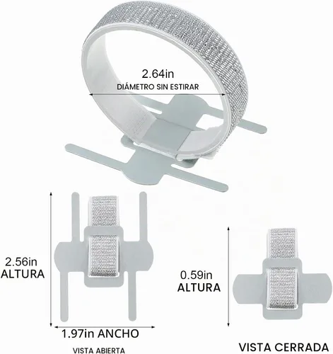 Vista 2 de Chinco 24 bandas elásticas para muñeca, pulseras elásticas para muñeca, accesorios de muñeca elegantes para bodas, fiestas, novia, dama de honor