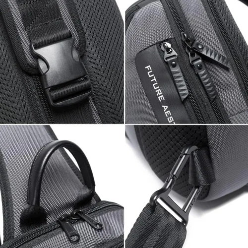 Vista 7 de Oxford Sling Bag Backpack Crossbody Chest Pack for Men Women