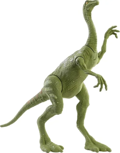 Vista 4 de Mattel Jurassic World Camp - Figura de acción de dinosaurio de fuerza feroz del Cretácico, juguete de dinosaurio Gallimimus con articulaciones