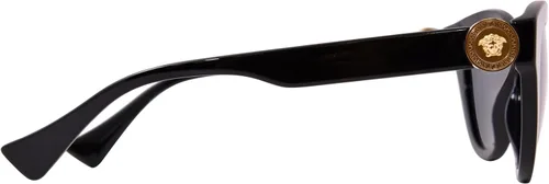 Vista 3 de Versace Gafas de sol para mujer, montura negra, lentes gris oscuro, 2.047 in