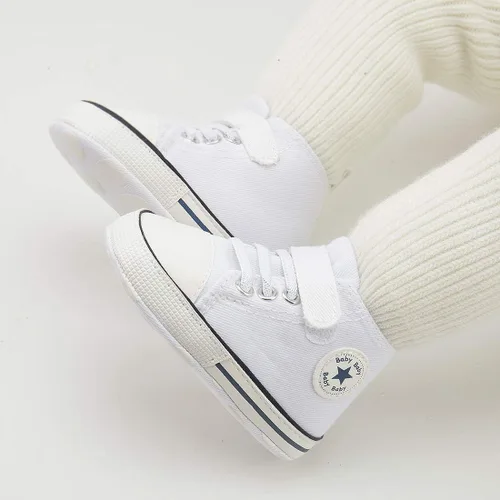 Vista 3 de KIDSUN zapatos deportivos altos hasta el tobillo para bebés, niños y niñas con suela antideslizante, suaves, para recién nacidos, zapatos