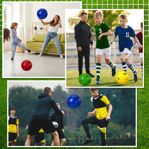 Vista 5 de Shappy 4 pelotas de fútbol a granel con bolsa de malla de inflador, tamaño oficial 3, 4, 5, para interiores y exteriores, colorido, juego de fútbol