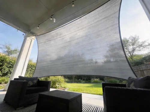 Vista 3 de Toldo rectangular de 10 x 13 pies (gris frío) - Bloqueo UV para patio y exteriores Resists Aging From Sun &Rain，Block UV 90%+ ，Cools 8—15℃，For