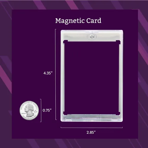 Vista 2 de Portatarjetas magnético de 25 quilates compatible con tarjetas intercambiables, 35 portatarjetas One Touch, 2-1/2 pulgadas x 3-1/2 pulgadas, funda