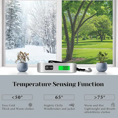 Vista 7 de Báscula de equipaje, báscula de equipaje de 110 libras con funciones de conmutación de 4 unidades y pantalla LED, báscula de equipaje digital