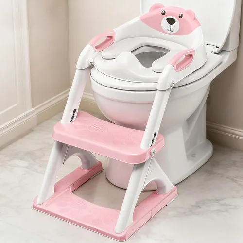Vista 12 de SKYROKU - Asiento de entrenamiento para ir al baño, con escalera, para niños y niñas, cómodo y seguro con almohadillas antideslizantes