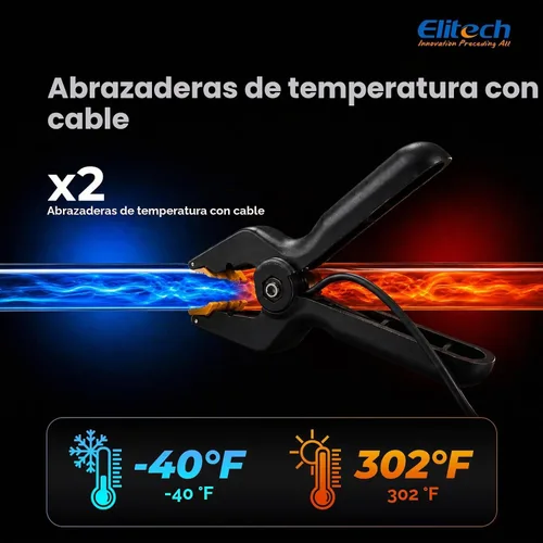 Vista 4 de Elitech LMG-10 Colector HVAC de 2 vías con abrazaderas de temperatura con Abrazaderas de 2 vías
