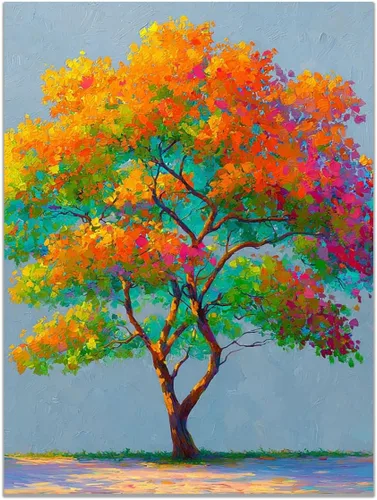 Vista 10 de VOCBAN Modern Artwork Colourful Tree Of Life Wall Art Canvas Picture Print Painting Botanical Artwork for Bathroom Living Room Bedroom(blue blue 80
